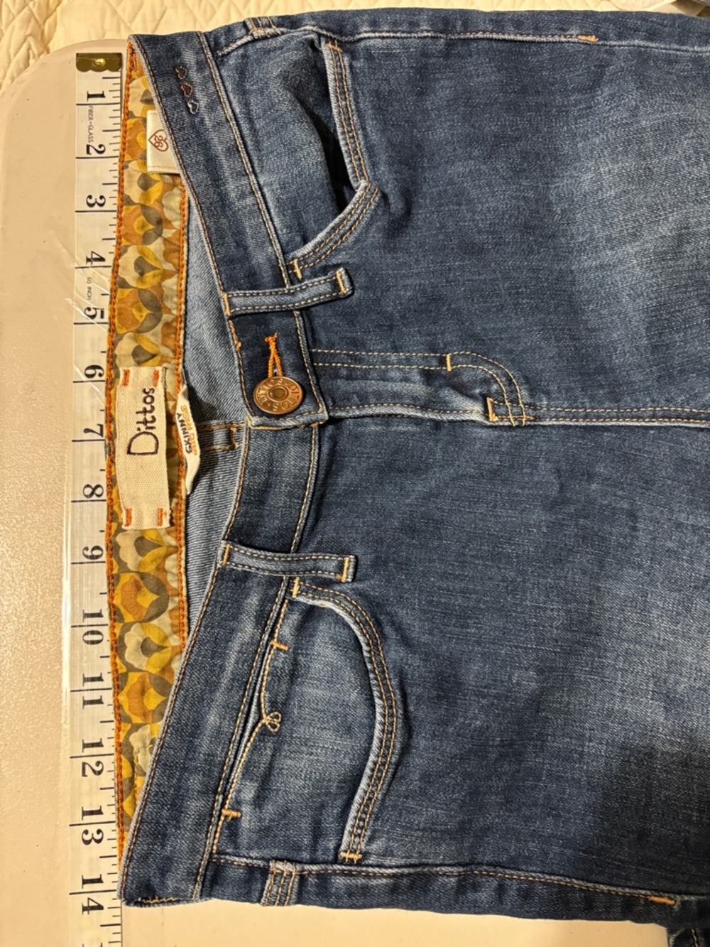 Dittos Medium Wash Skinny Jeans Size 26 Embroidered Elevated Casual Cottagecore - Picture 8 of 10